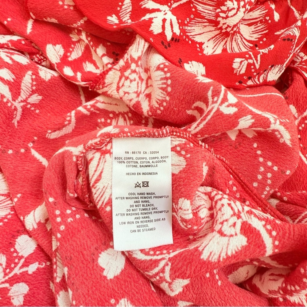 Anthropologie Steele Livia Ruffled One Shoulder Maxi Dress Red Floral Size M - Picture 5 of 6